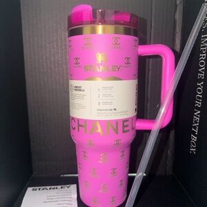 Stanley Pink and Gold Logo Travel Tumbler